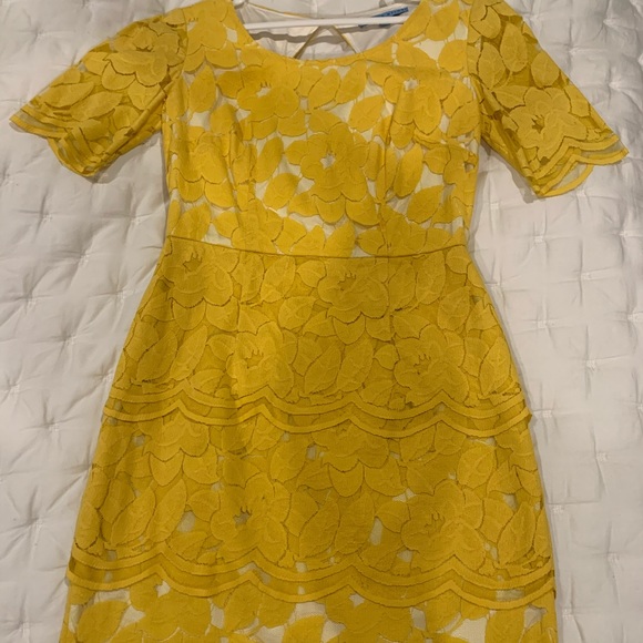 Antonio Melani Yellow Lace Cocktail 